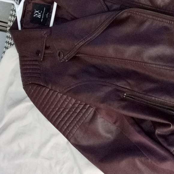 NY & Co Maroon Biker Jacket - Picture 3 of 4